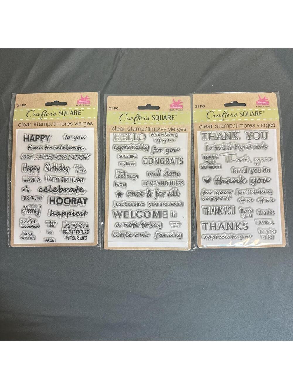 Crafters Square Stamp Bundle Sayings 3 Pack
